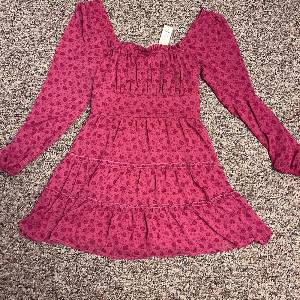 Francesca’s Cottagecore Floral Smocked Tiered Dress-S- New with tags